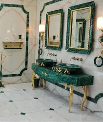 Ванная комната дизайн зеленый мрамор