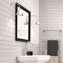 Bathroom design white bricks