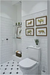 Bathroom design white bricks