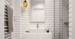 Bathroom design white bricks