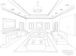 Living Room Design In Pencil