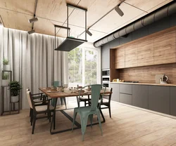 Eco kitchen living room design