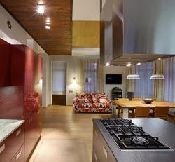 Hotel interior with kitchen