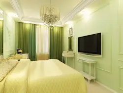 Bedroom With Green Bedspread Photo