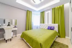 Спальня З Зялёным Покрывам Фота
