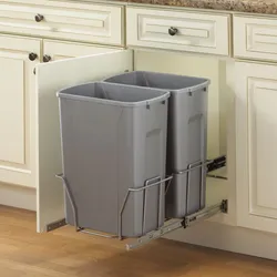 Trash can in the kitchen interior