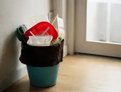 Trash Can In The Kitchen Interior