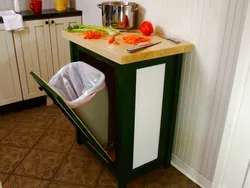 Trash Can In The Kitchen Interior