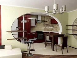 Kitchen interior with arch