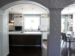 Kitchen interior with arch