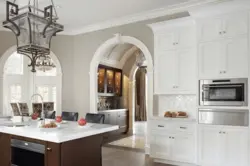 Kitchen interior with arch