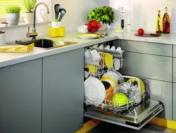 Посудамыйная машына ў інтэр'еры кухні
