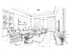 Дизайн гостиной чертежи