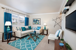Beige Turquoise Living Room Interior