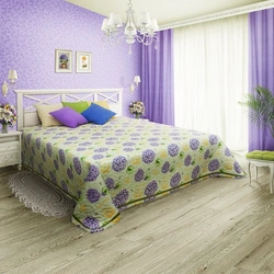 Lilac green bedroom interior