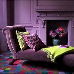 Lilac green bedroom interior