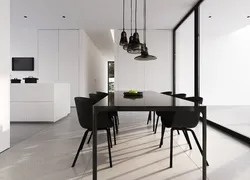 Black chairs for the kitchen in the interior