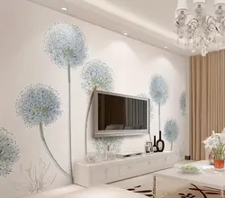 Wallpaper With Dandelions In The Bedroom Interior