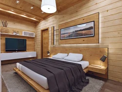 Bedroom design in a laminated timber house