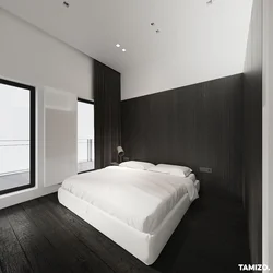 Дизайн спальни темный ламинат