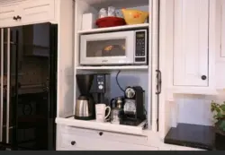 Microwave in the kitchen interior in the closet