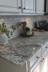 White granite in the kitchen interior