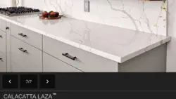 White granite in the kitchen interior