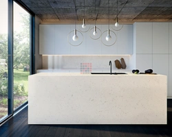 White marble in the kitchen interior