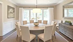 Tables in the interior of the kitchen living room