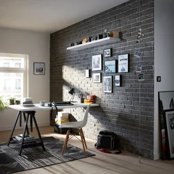 Gray Brick In The Kitchen Interior