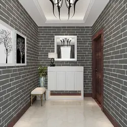 Gray Bricks In The Hallway Interior