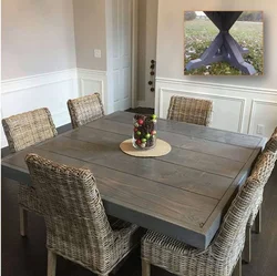 Rectangular Table In The Kitchen Interior