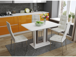 Rectangular table in the kitchen interior