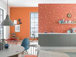 Plain wallpaper for the kitchen photo