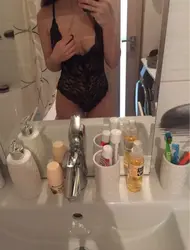 Photo in lingerie in the bathroom