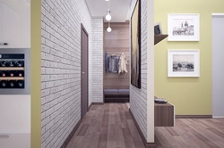 Hallway With White Bricks Photo