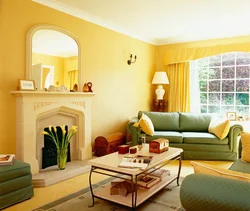 Living room in lemon color photo