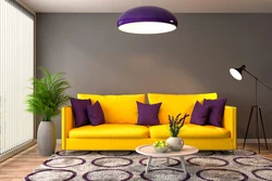 Living Room In Lemon Color Photo