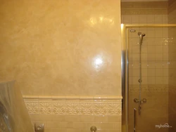Venetian plaster in the bath photo