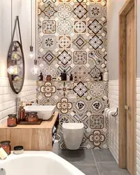 Bathroom in patchwork style photo