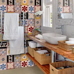 Bathroom In Patchwork Style Photo