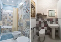 Bathroom in patchwork style photo