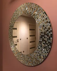 Round mirrors in the hallway interior photo