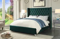 Color of the bed in the bedroom photo