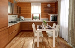 Imitation timber in the kitchen photo