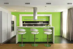Фото Кухни С Зелеными Стульями