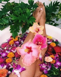 Bath With Flowers Photo