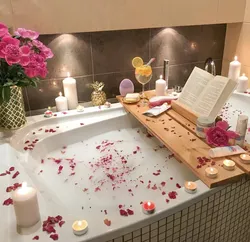 Bath with flowers photo