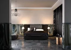 Porcelain tiles on the floor in the bedroom photo