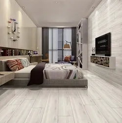 Porcelain tiles on the floor in the bedroom photo